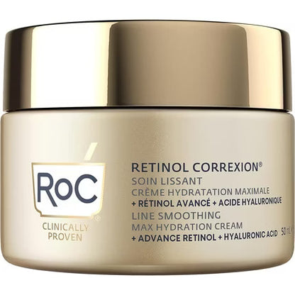 RoC Retinol Correxion Line Smoothing Max Daily Hydration Intensive Anti-Wrinkle and Anti-Aging Face Moisturizer with Hyaluronic Acid 50ml