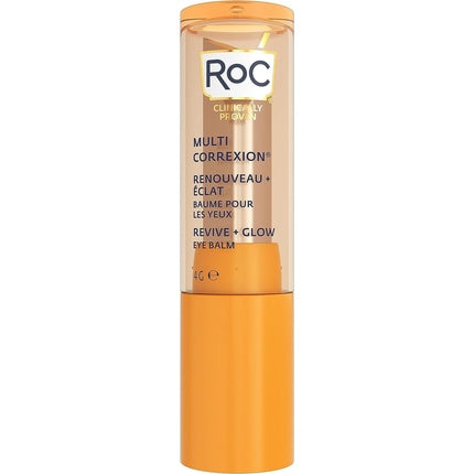 RoC Multi Correxion Revive + Glow Eye Balm Vitamin C Peptide Formula Dark Circle Puffiness Reduction Touchless Application Eye Cream Hypoallergenic 4g