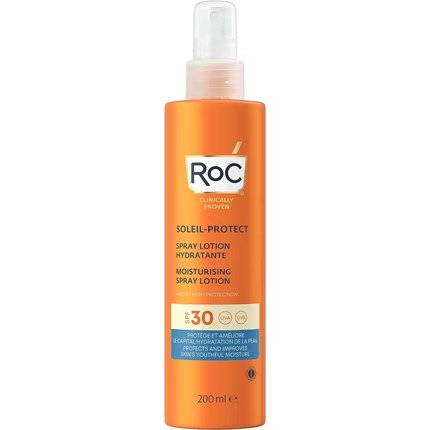 RoC Soleil-Protect Moisturizing Spray Lotion SPF 30 Non-Greasy Sunscreen High UVA/B Protection Water Resistant 200ml