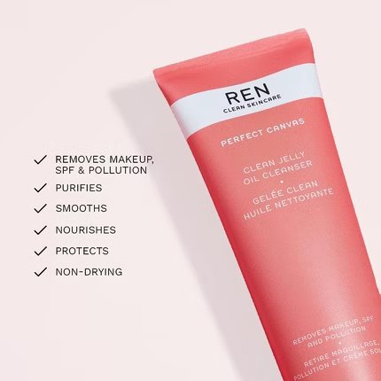 REN Clean Skincare Perfect Canvas Clean Jelly Oil Cleanser Tri-Phase Facial Cleanser 100ml